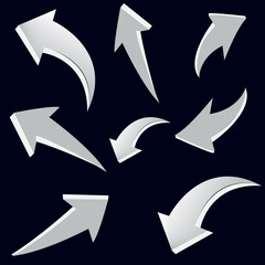 3d arrows Vectors  Illustrations , Onwards Upwards Arrows 3d Glossy Stock , Arrow Stickerst Various Angles Directions, 3d Stock Vector Colorful ribbon arrow set. Arrow stickerst various angle3d Arrow