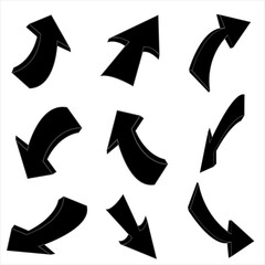 3d arrows Vectors  Illustrations , Onwards Upwards Arrows 3d Glossy Stock , Arrow Stickerst Various Angles Directions, 3d Stock Vector Colorful ribbon arrow set. Arrow stickerst various angle3d Arrow