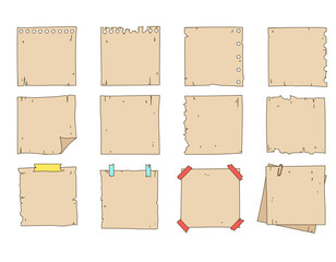 Set of vector white paper stickers with copy space for text isolated on white background. Elements for branding, packaging, prints and social media posts