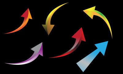 3d arrows Vectors  Illustrations , Onwards Upwards Arrows 3d Glossy Stock , Arrow Stickerst Various Angles Directions, 3d Stock Vector Colorful ribbon arrow set. Arrow stickerst various angle3d Arrow