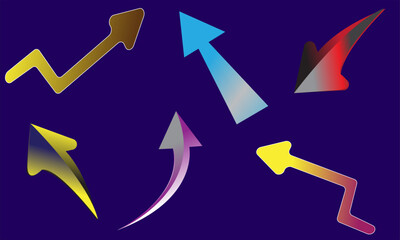 3d arrows Vectors  Illustrations , Onwards Upwards Arrows 3d Glossy Stock , Arrow Stickerst Various Angles Directions, 3d Stock Vector Colorful ribbon arrow set. Arrow stickerst various angle3d Arrow