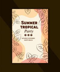 Fototapeta na wymiar Beautiful watercolor flyer summer sale banner