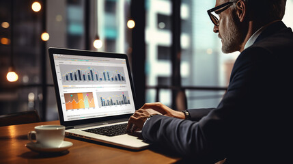 People using AI Artificial Intelligence analyzes data for content marketing and Business strategy.