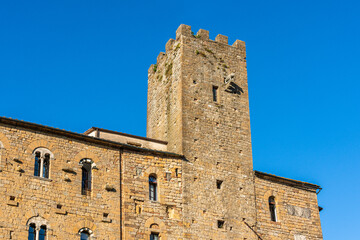 The famous "Torre del Porcellino" (Pig Tower) in Volterra, in the province of Pisa, Tuscany, Italy.