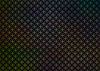 七宝繋ぎ・細(黒&times;カラフル)