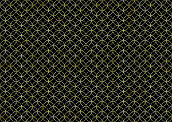 七宝繋ぎ・細(黒&times;金色)