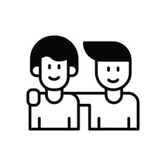 Friend icon isolate white background vector stock illustration.