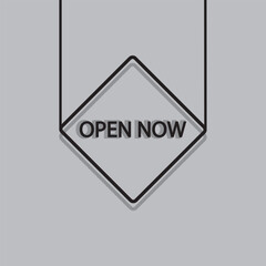 Open now neon exclusive logo, colorful design, element, website banner advertising colorful background business concept shop design vector illustration. 
