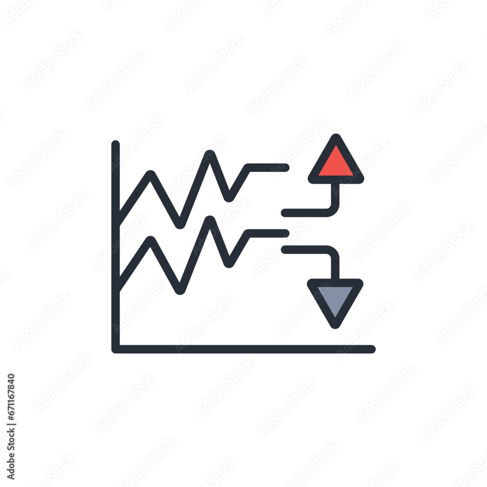 Poster volatility icon. vector.editable stroke.linear style sign for use web design,logo.symbol illustratio