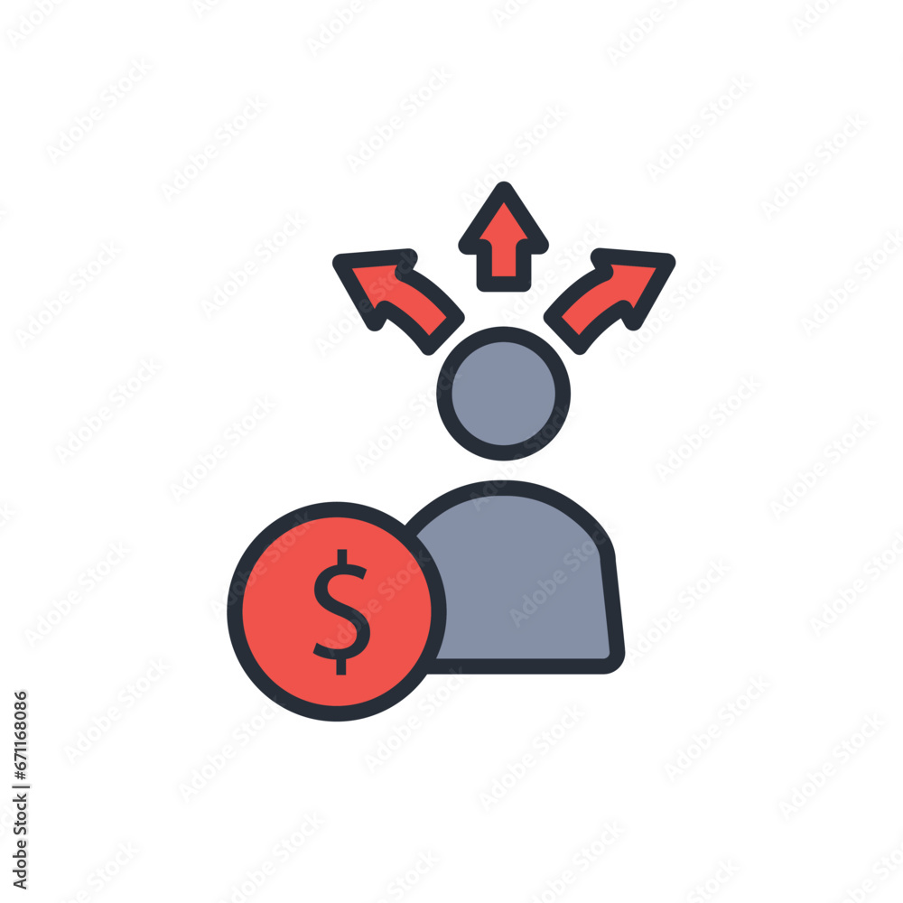 Poster diversification icon. vector.editable stroke.linear style sign for use web design,logo.symbol illust