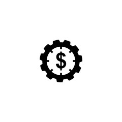 Economy gear icon. Economy gear icon isolated on white background 