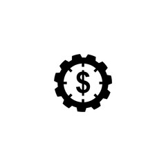 Economy gear icon. Economy gear icon isolated on white background 