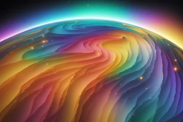  illustration abstract landscape of rainbow space. Generative AI. © Артем Шостак