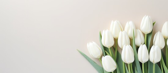 a collection of naturally white tulips