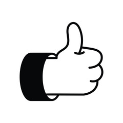 Thumbs Up icon isolate white background vector stock illustration.