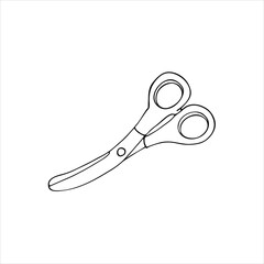 Scissors for needlework sketch vector illustration. Tailors scissors. Scissors for sewing. vector doodle hand-drawn scissors illustration isolated on a white background.