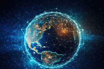 Obraz premium Global Communication Network Technolodgy