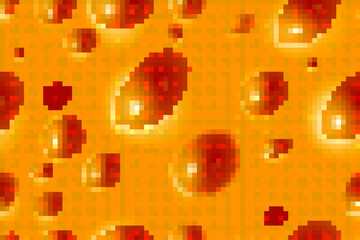 Cheese cartoon seamless pattern with round holes.