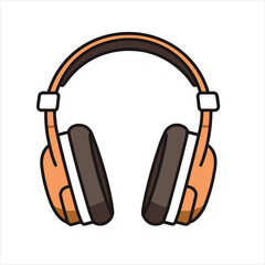 Illustration of headphones music technology icon