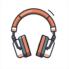 Illustration of headphones music technology icon