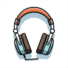 Illustration of headphones music technology icon