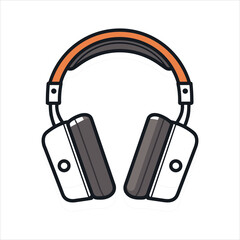 Illustration of headphones music technology icon