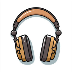 Illustration of headphones music technology icon