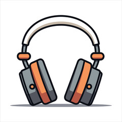 Illustration of headphones music technology icon