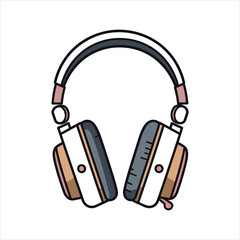 Illustration of headphones music technology icon