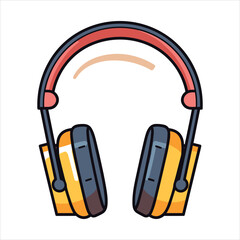 Illustration of headphones music technology icon