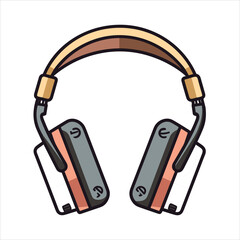 Illustration of headphones music technology icon