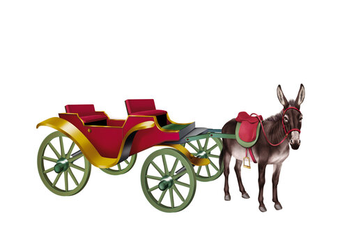 &acirc;ne, voiture, mill&eacute;sime, vieux, cheval, cal&egrave;che, color&eacute;, jouet, transport, roue, transport, vecteur, antique, v&eacute;hicule, r&eacute;tro, auto, illustration, conception, voyage, carrosse, automobile, chariot, si