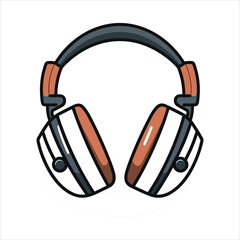 Illustration of headphones music technology icon