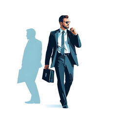 Cartoon style of man in suit and tie