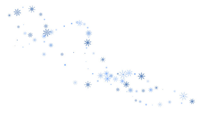 Christmas background. Blue delicate snowflakes on a white background. New Year's holiday design