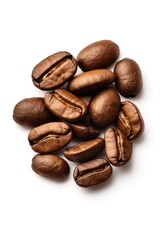 Naklejka premium Coffee beans and different types of grinds coffee.