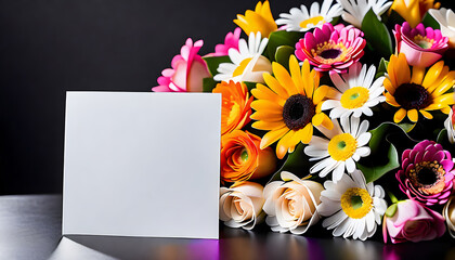 Greeting card with  flowers  background 
