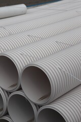 A minimalist pattern derived from plastic pipes.