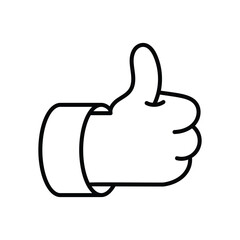 Thumbs Up icon isolate white background vector stock illustration.