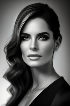 woman portrat black and white