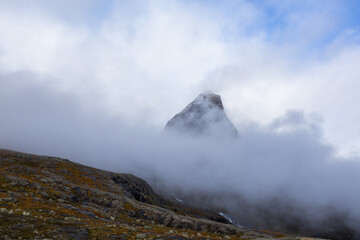 Autumn landscape in Trollstigen road in south Norway in Europe