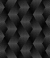 Vector seamless texture. Modern geometric background with dotted  hexagons. - 671181276