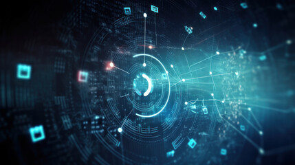 Fototapeta premium Cybersecurity, Data Privacy in the Digital Age in a Connected World, digital lock key