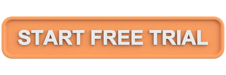 Start free trial button. 3D illustration.
