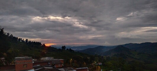 sunset over the mountains