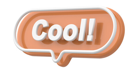 Cool. Word and Phrase. 3D illustration.