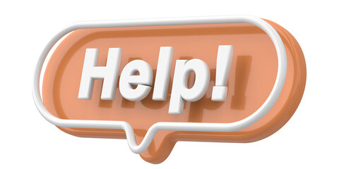 Help. Word and Phrase. 3D illustration.