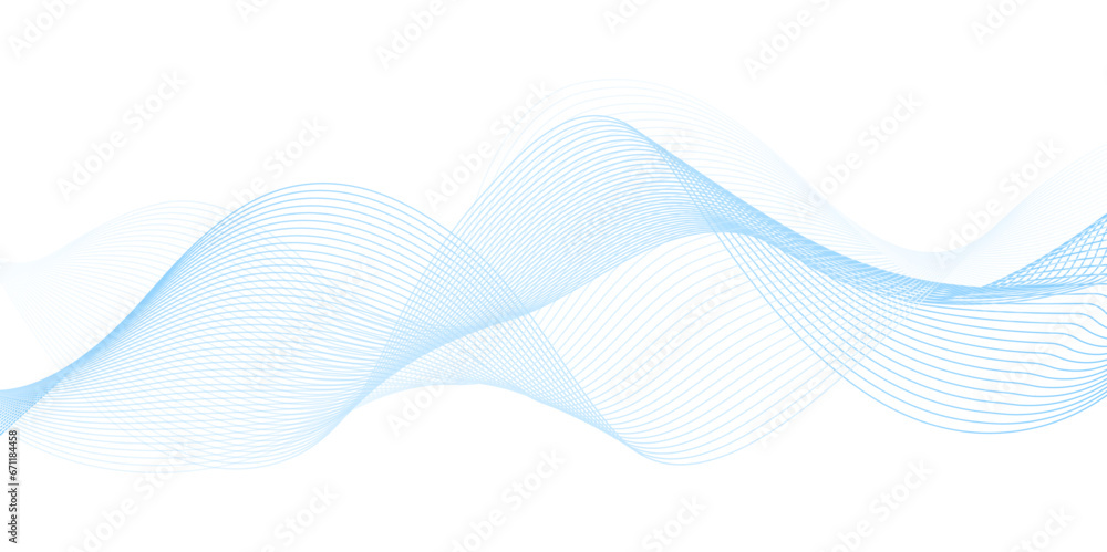 Poster Smooth wave abstract vector background layout design.background image with dynamic curves.Abstract blue futuristic blend waves lines technology background and sound wave lines on white background.
