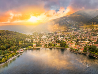 Landscape with Lenno village, Como lake region, Italy