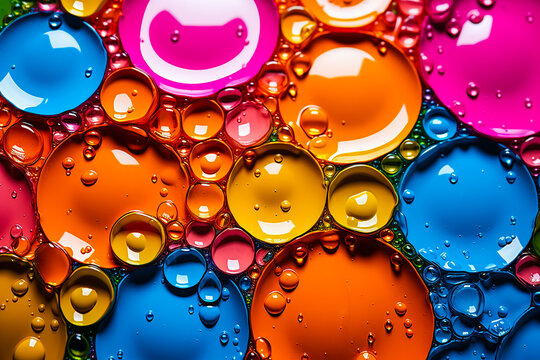 Arri&egrave;re plan en peinture brillante color&eacute;e avec bulles